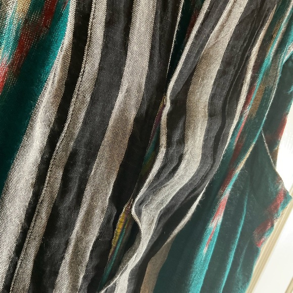 Teal Sleeveless women’s Striped Long Vest - Picture 6 of 11